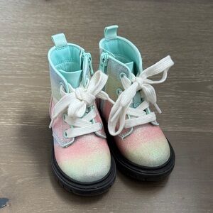 Toddler Cat & Jack Rainbow Glitter Boots with Laces - Size 6